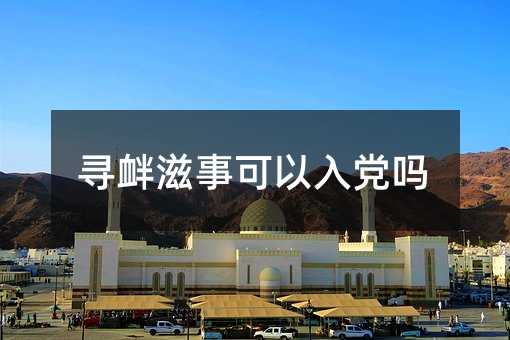 寻衅滋事可以入党吗