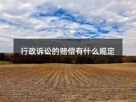 行政诉讼的赔偿有什么规定