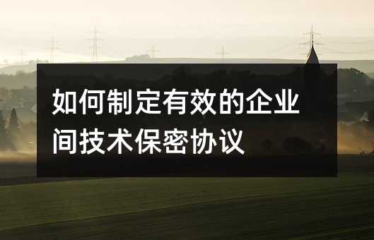 如何制定有效的企业间技术保密协议