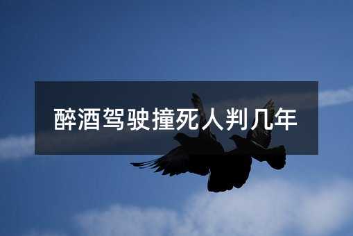 醉酒驾驶撞死人判几年
